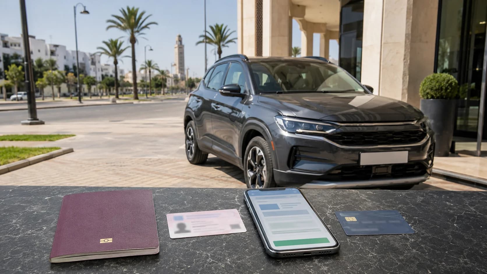 Welke documenten hebben toeristen nodig om een auto te huren in Rabat?